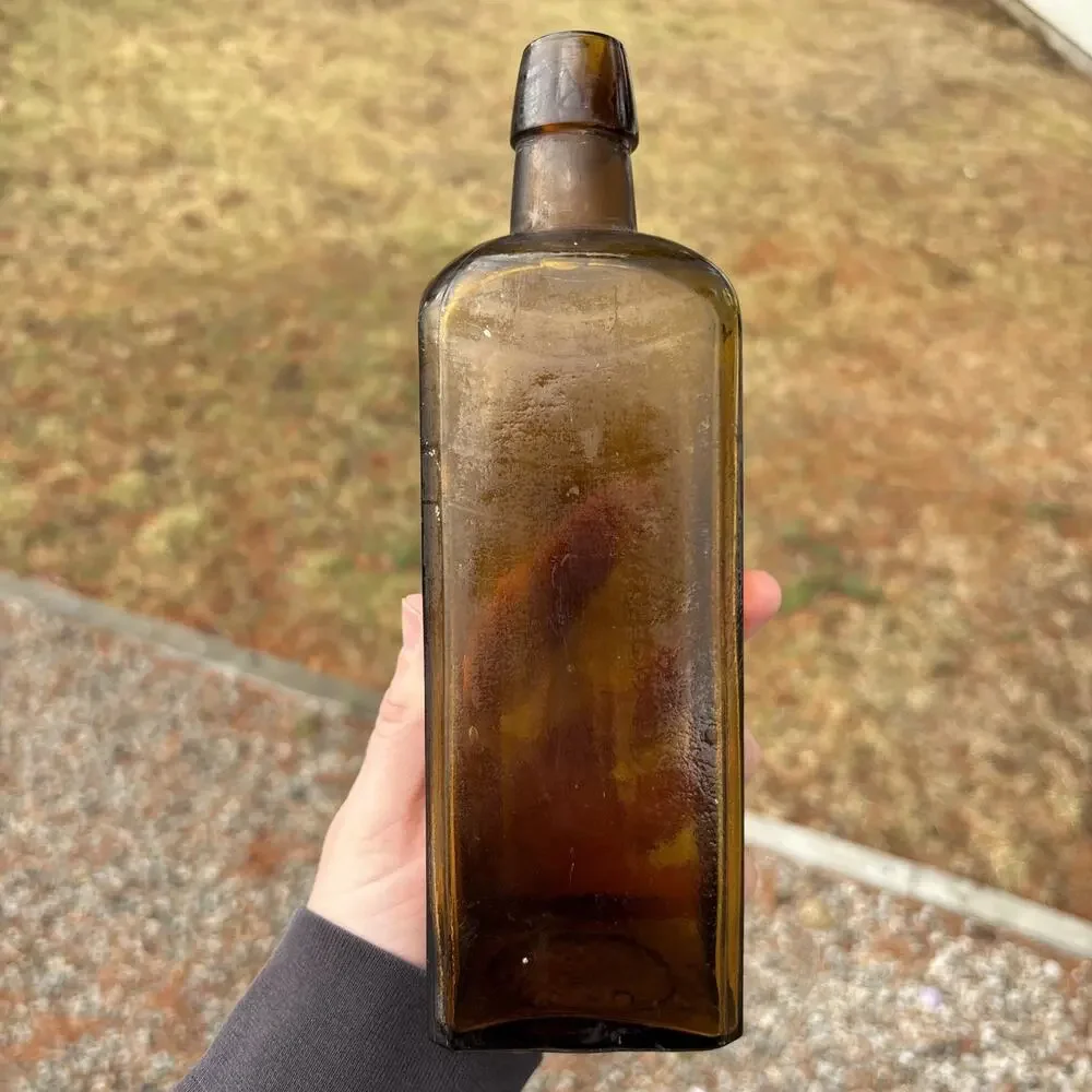 Antique Amber Pat. 1866 Dr SB HARTMAN & Co Michler's Herb Bitters Bottle - Picture 4 of 13